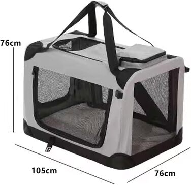 Транспортна сумка для собак і котів, складана переноска з підстилкою, ручками, з оксфордської тканини та сталевим каркасом, з кількома дверцятами (50 x 35 x 35 см)
