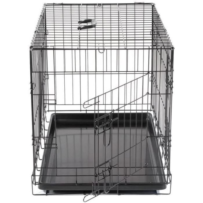 Складана клітка-переноска Vadigran Classic 76x48x55 см, чорна, розмір L