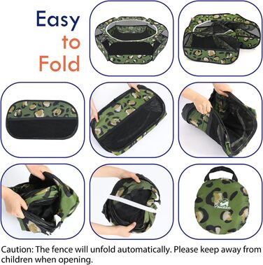 Pawaboo Freigehege для дрібних тварин: вольєр для кроликів, котів, цуценят, хом'яків, з водонепроникним дном та сіткою, Leopard