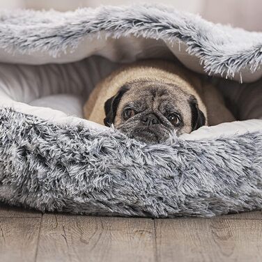 Кігтеточка-лежанка для котів та собак Weltbild - затишна печерка Ø 60 см з плюшу, як лежанка для котів або собак, печерка, що можна прати