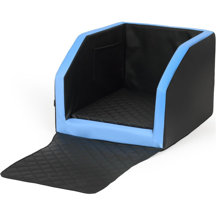 Автоматичне ліжко для собак у автокріслі Velinda, 55x70 см, чорно-біле/чорне/синє