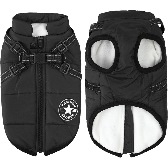 Тепла жилетка для собак Aiboria з флісу та нагрудником, захист від вітру
