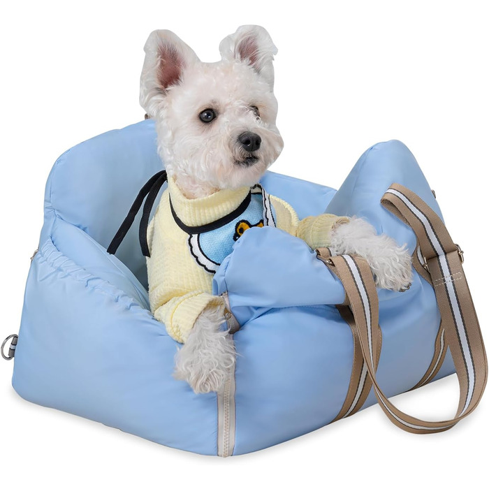 Автокрісло для собак Wakytu – підвищення для собак, водонепроникне, з кишенями для зберігання, до 9 кг, блакитне