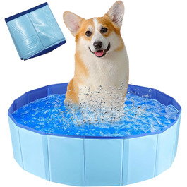 Надувний басейн для собак та котів, 60x20 см, PVC, портативний, блакитний