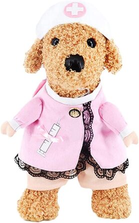 Костюм для собак та котів: милі костюми для тварин, одяг для собак та котів, костюми для Хелловіна та Різдва (медсестра, розмір M)