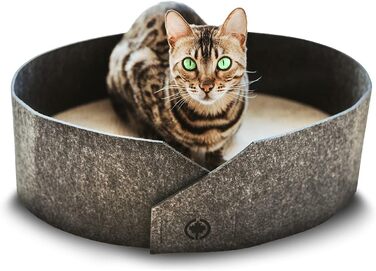 Кігтеточка-ліжко Owen XL сірого кольору з багатоярусною поверхнею для котів, 50 см