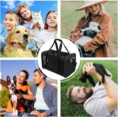 Транспортна переноска для собак та котів – складана, дихаюча, рюкзак | для подорожей, прогулянок, дому, чорна