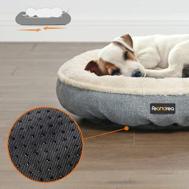 Кругла лежанка для собак та котів Feandrea, Ø 55 см, сіра