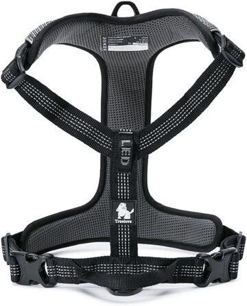 Шлейка для собак WINHYEPET Truelove TLH6071, чорна, L, світловідбиваюча, регульована, м’яка сітка, для малих та середніх порід