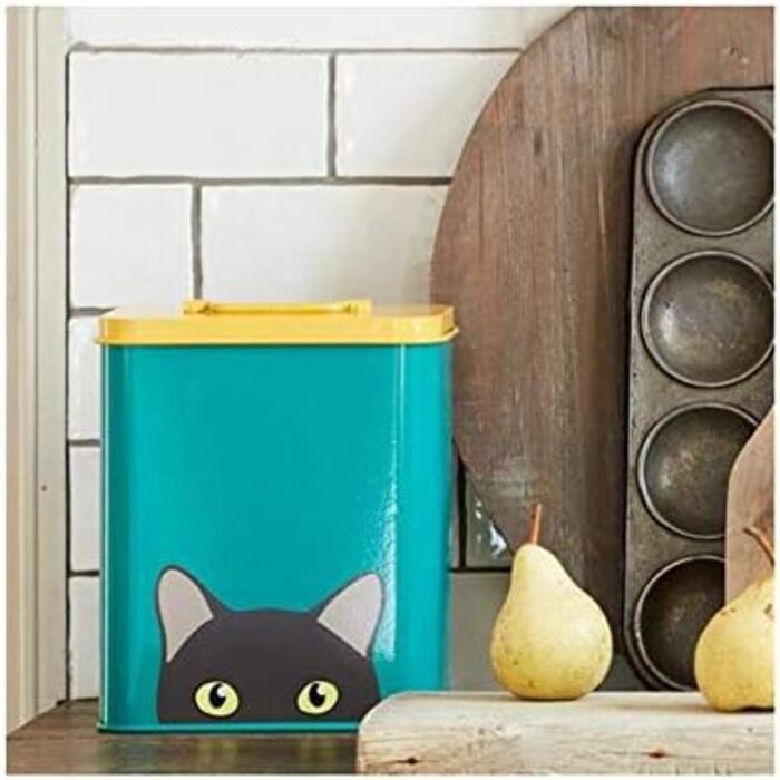 Контейнер для корму Burgon & Ball Creaturewares, кішка Doris, металевий, багато кольорів, 16,5x11x20 см
