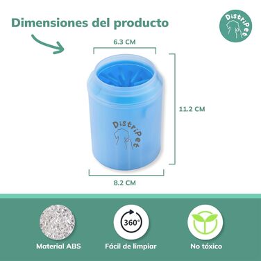 Очисник для лап собак, силіконовий, портативний, знімний, з мікрофібровим рушником, блакитний