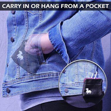 Сумка для ласощів для собак Swaggly – чорна з червоною/каштановою внутрішньою стороною, з магнітною застібкою