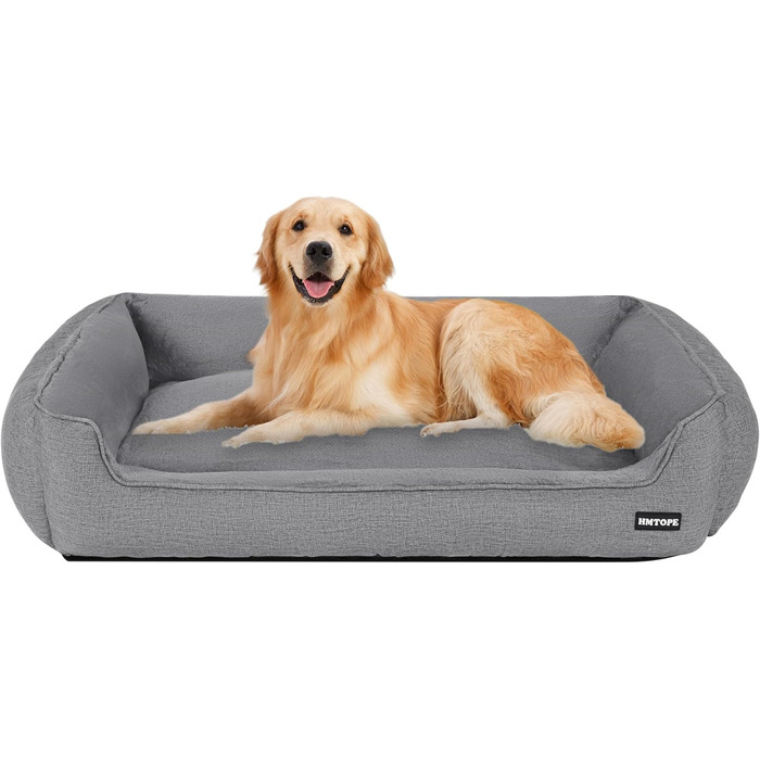 Ліжко для собак, м'яке, знімний чохол, світло-сірий колір, 110 x 86 x 26 см