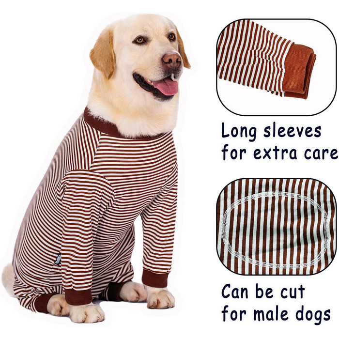 Тіло для собак після операції: захист від лизання, альтернатива нашийнику, з блискавкою, 3XL, колір кава