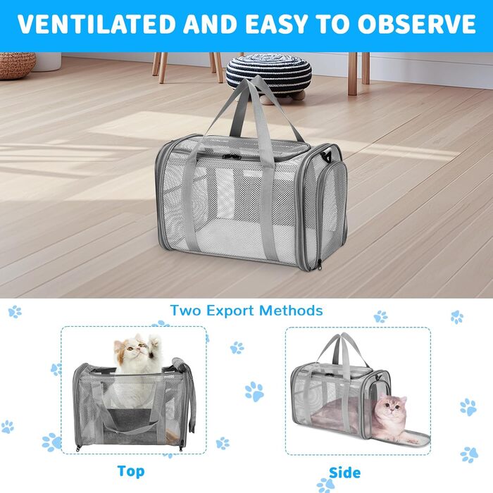 Транспортна сумка для кота та собаки, складана переноска для тварин, 42x26x29 см