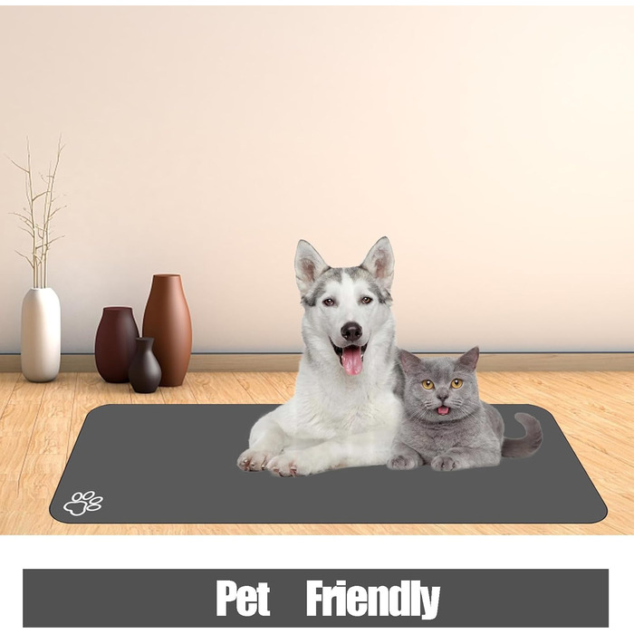 Килимок для корму собак та котів, великий, поглинаючий, антиковзкий, швидковисихаючий, для мисок, захист від бруду та води