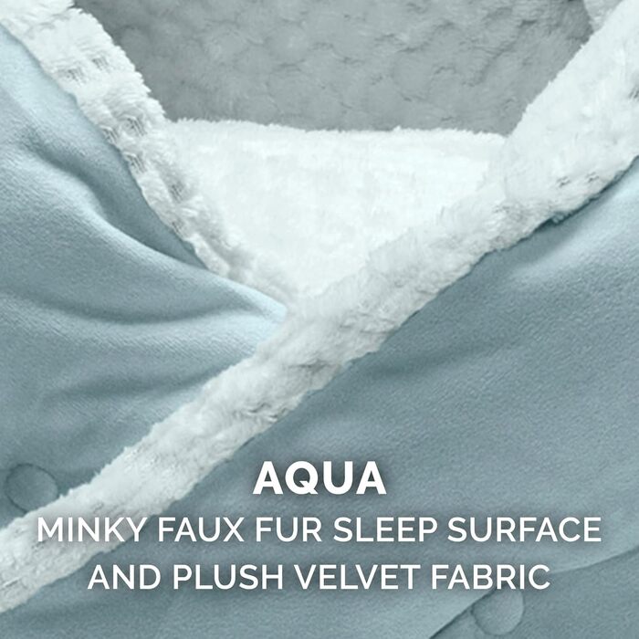 Ортопедичне ліжко для собак Furhaven, великих порід, кругле, знімний, пральний чохол, до 36,3 кг – Sherpa & Wildleder Snuggery – 111,8 см, ортопедична піна (Аквамарин, L 46 x B 46 x H 36 см, Calming Hug Nest)