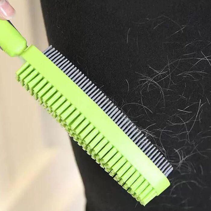 Щітка для собак для видалення шерсті, двосторонній гребінь для грумінгу, щітка для вичісування шерсті, для тварин, кроликів, кошенят, цуценят, для видалення шерсті, очищення, купання, душ (Сіро-зелений)