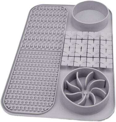 Килимок для собак - лижучий килимок, килимок для собак, килимок для цуценят, килимок для годування собак з силікону, миска для собак з кормом Gray