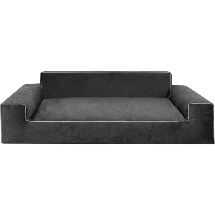 Ліжко для собак, лежанка для тварин, кошик для котів, знімний чохол, чорний колір, XXL (116x78 см), Fancy