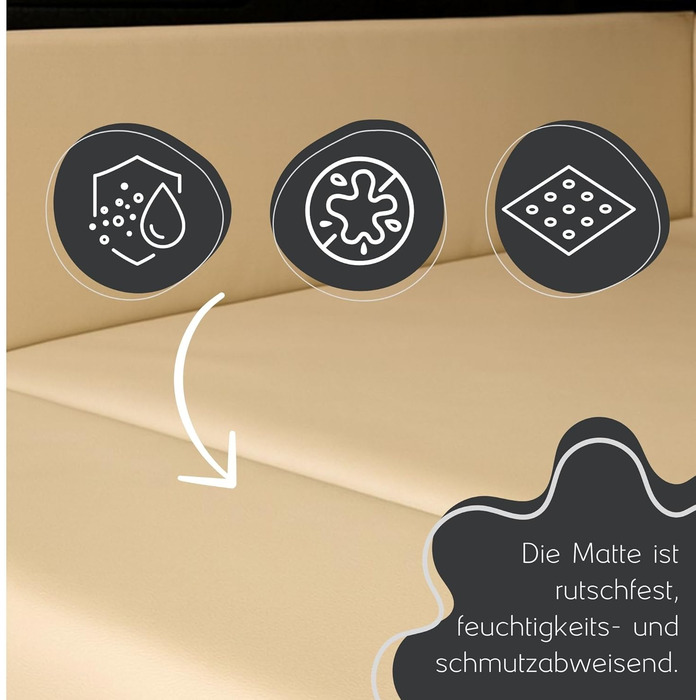 Захисна килимок для собаки в багажник Golden Dog, 100 x 80 см, кремовий, штучна шкіра (M)