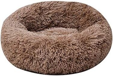 М'яке плюшеве ліжко для котів та маленьких собак BODISEINT, середнього розміру, самонагріваюче, для осені та зими, функція сну, розмір M (60 x 20 см), кавовий колір