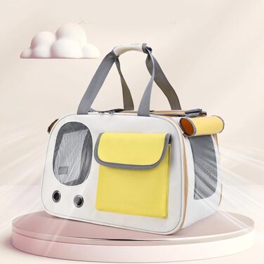 Трансформер для собак та котів Topyond - переноска для тварин з великим об'ємом, вентиляційним вікном та регульованим ременем, водовідштовхуючий оксфорд, жовтий