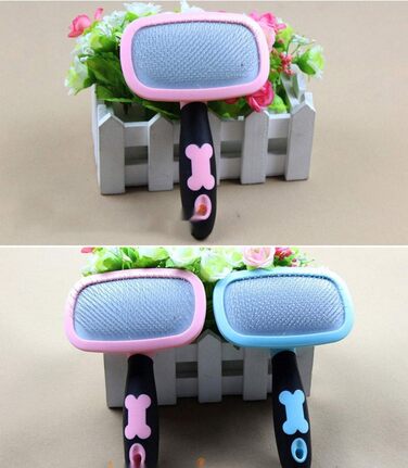 Щітка для собак та котів Slicker 360° - видаляє 90% відмерлої шерсті, синій колір