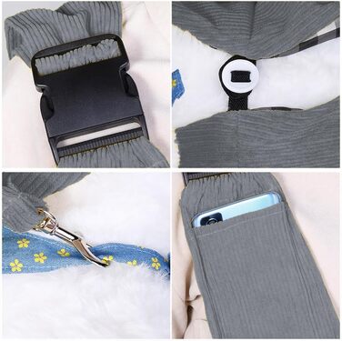 Сумка-переноска для собак та котів, на плече, регульована, сірого кольору