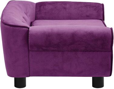 Софа для собак VidaXL Бордовий колір 72x45x30 см, плюшеве ліжко для собак та котів, диван для тварин