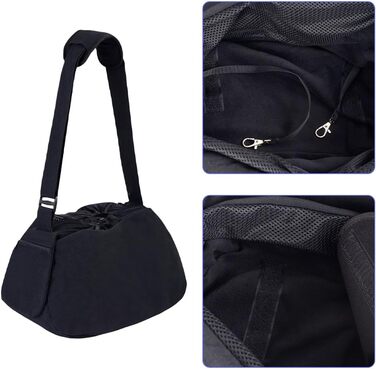 Сумка-переноска для собак та котів Lwuey, чорна, до 8 кг, регульований ремінь, дихаюча, для подорожей