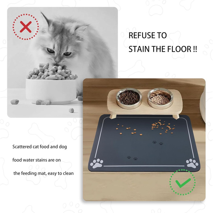 Килимок під годівницю для собак та котів, неслизький, швидковисихаючий, легко миється (зелений, 40x60 см)