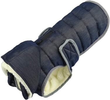 Теплий зимовий одяг для собак - тепла куртка в клітинку для собак, одяг для собак, жилет з капюшоном, знімний для маленьких, середніх та великих собак (2XL: Обхват грудей (68-85 см), Джинсовий блакитний)