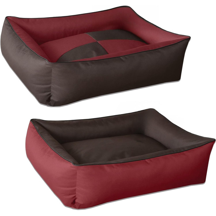 BedDog Hundebett 2в1 MAX Quattro, велике лежання для собак з Cordura, миється, з бортиком, диван для собак, для дому та вулиці, XXL, Mystic, зелено-коричневий, 70 x 55 x 18 см