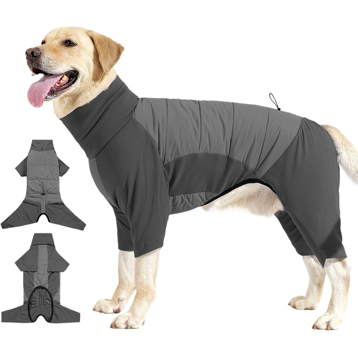 Зимовий одяг для собак: теплий водонепроникний зимовий одяг з коміром-стійкою для цуценят та собак середніх та малих порід. Ідеально для прогулянок, походів та кемпінгу на відкритому повітрі (сірий, розмір M)