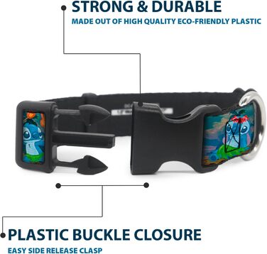 Нашийник Buckle-Down з пластиковим кліпом Stitch Hula Dance, ширина 1/2 дюйма, підходить для шиї 8-12 дюймів, середній розмір