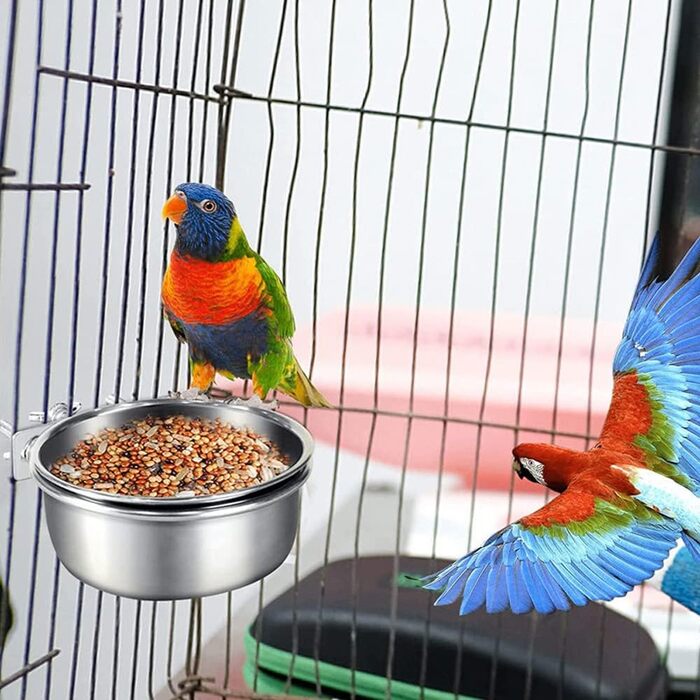 Набори годівниць для тварин Hniuyun: нержавіюча сталь, підвісні миски для собак, котів, птахів, кроликів, морських свинок (2 шт.)
