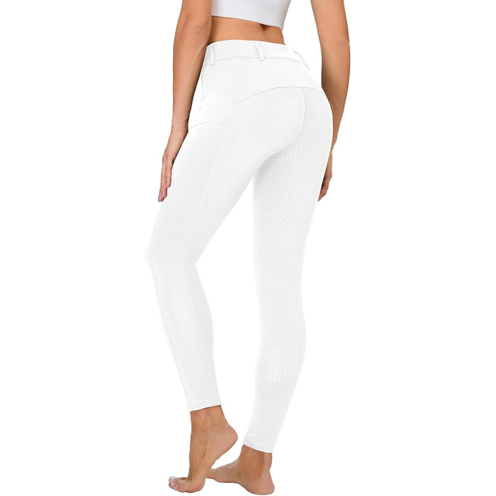 Легінси для їзди верхи зимові жіночі Vollbeatz Thermo з флісовою підкладкою, непромокаючі, з кишенею для телефону та петлями для ременя (білі, XL)