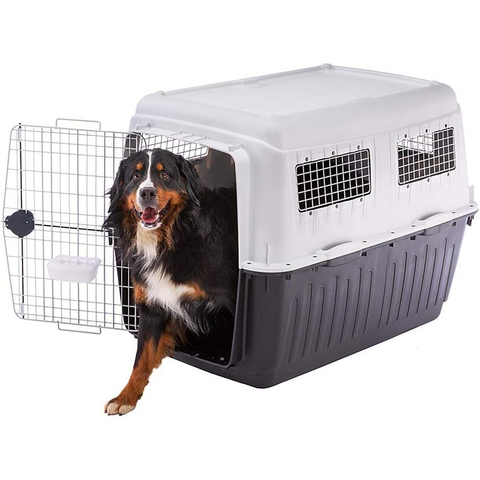 Переноска для собак Ferplast Atlas 60, сіра, 61 x 91 x 68 см, для середніх собак