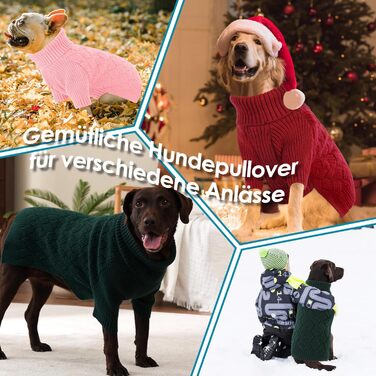 Пуловер для собак AOFITEE, теплий в'язаний пуловер з коміром-горловиною, зимовий пуловер для маленьких собак, пуловер для чихуахуа, французького бульдога, блакитний