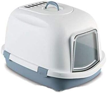 Лоток для котів Stefanplast Super Queen, 55 x 71 x 46,5 см, сталево-блакитний