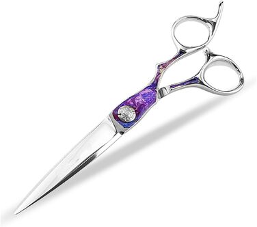 Професійна ножиця для грумінгу собак та котів, пряма, 6.8 дюймів, регульована, для грумінгу, з візерунками