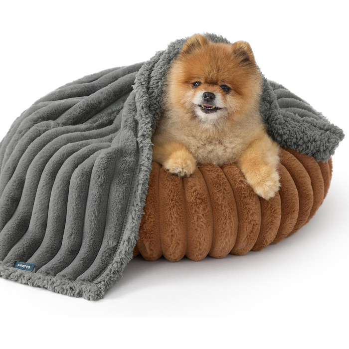 Водонепроникний коврик для собак BEDSURE - 152 x 203 см, миючий, для великих собак, м'який та пухнастий, захисний, для диванів, ковдра для собак (S(63x89cm), сірий)