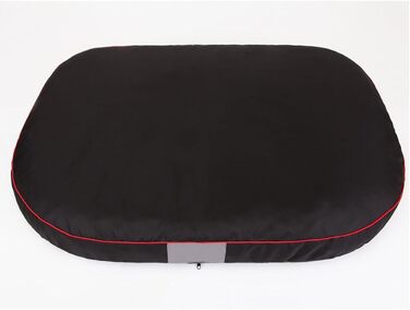 Кругла лежанка для собак Oval - міцна, водонепроникна, з м'яким наповнювачем, для собак маленьких, середніх та великих порід - 87x68x15 см, чорний колір