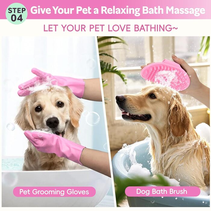 Набір для догляду за домашніми тваринами 10 предметів: щітка для собак проти випадіння шерсті з обрізачем кігтів та тримером, аксесуари для догляду за собаками/кішками, гребінець для видалення ковтунів + аксесуари для купання для всіх тварин