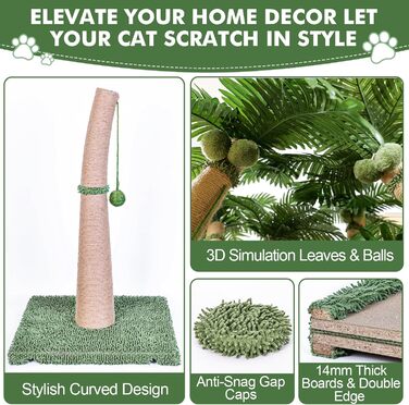 Котяча кігтеточка Furlogy, 92 см, з мотузкою та іграшками, для дому