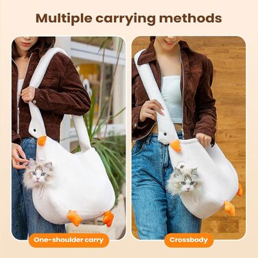 Рюкзак-переноска для тварин: регульована передня кишеня для котів та собак, анти-утікання, Anima-дизайн, жорстка підставка, для подорожей, з ременем, для цуценят та кошенят, великий гусак