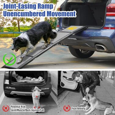 Рампа для собак BACOENG 180 см, автоматичне складання, з антиковзким килимком, для автомобілів, вантажівок та SUV