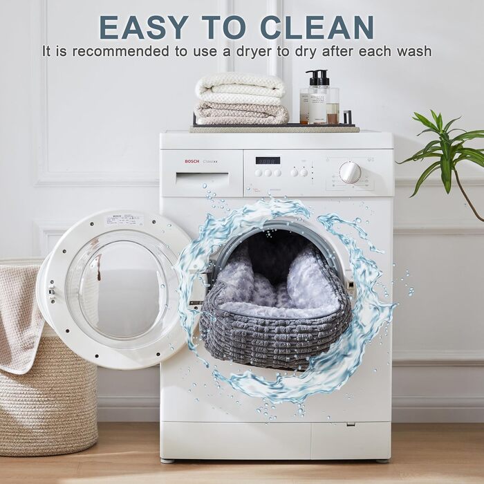 Велике собаче ліжко з неслизьким дном, миючий корзину з корду для домашніх тварин/собаче ліжко, піднятий бордюр, для лабрадора, німецької вівчарки, 89x64x23 см (Д 76 x Ш 61 x В 23 см, сірий)