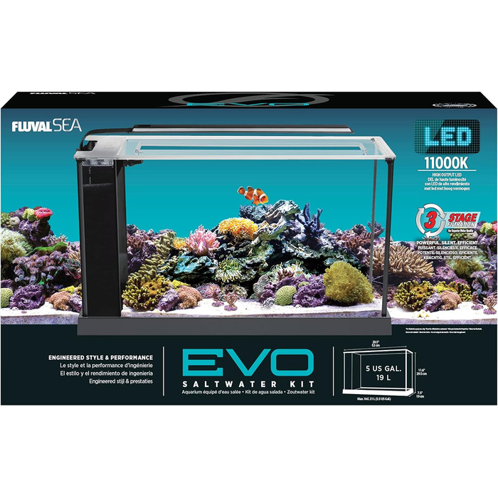 Акваріумний набір Fluval Evo V, 5,7 л, чорний – комплект для акваріума
